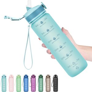 Hyeta 32oz Water Bottles with Straw
