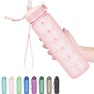Hyeta 32oz Water Bottles with Straw