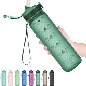 Hyeta 32oz Water Bottles with Straw