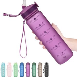 Hyeta 32oz Water Bottles with Straw