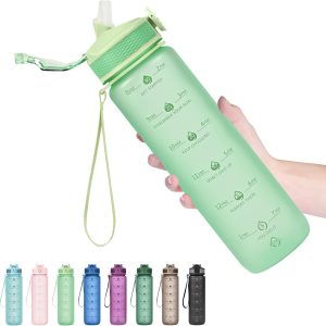 Hyeta 32oz Water Bottles with Straw